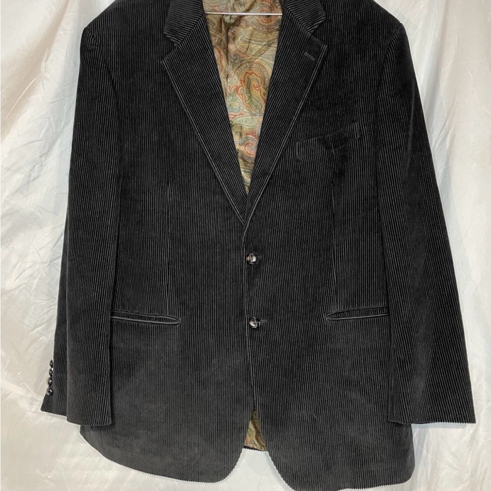 Lauren Ralph Lauren Men's Black Corduroy 100% Cotton Blazer Sport Coat 44R